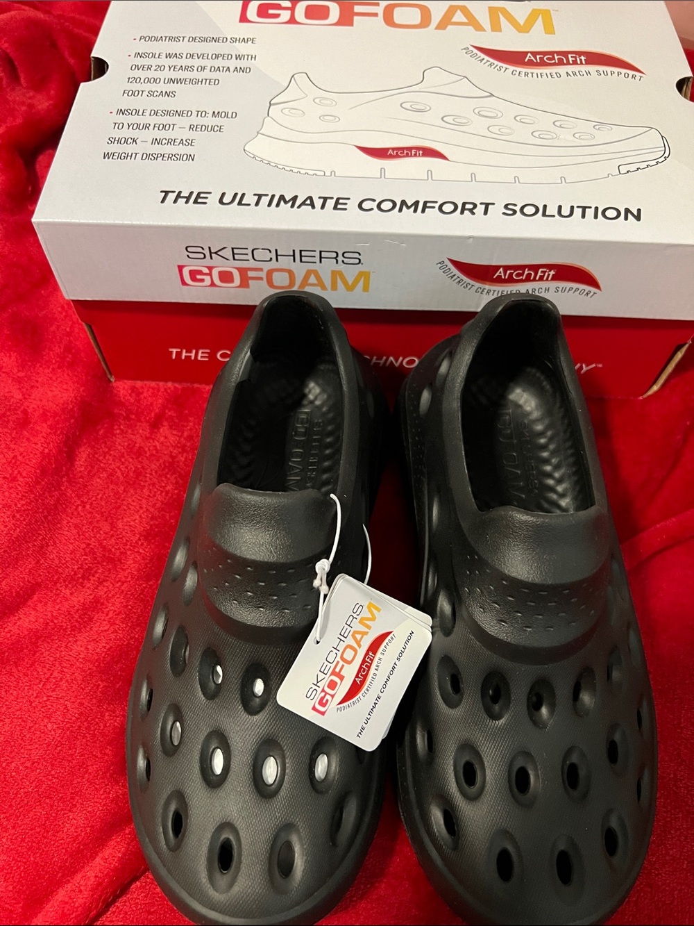 Skechers Black GOFOAM Slip-On Clogs with Vent Holes